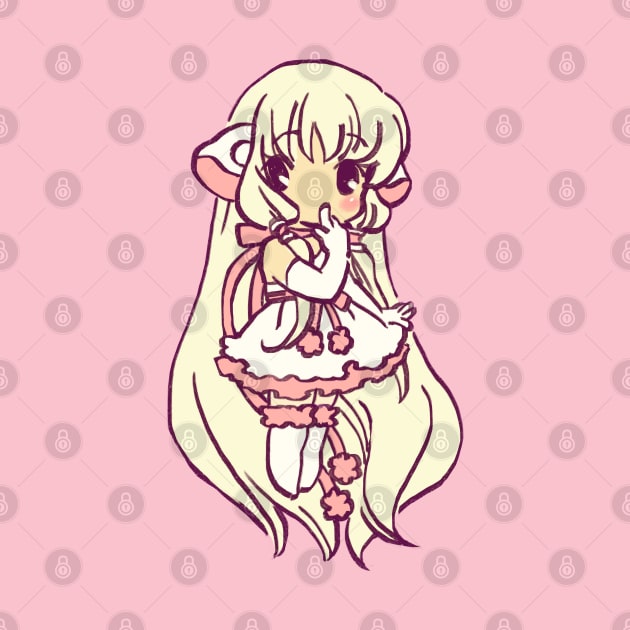 I draw pink pastel chibi chii / chobits elda chi motosuwa by mudwizard