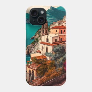Positano Amalfi Coast Italy Painting Phone Case