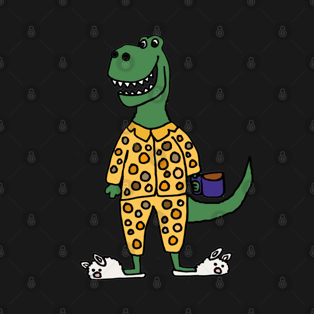 Cute Trex Dinosaur in Polka Dot Pajamas Dinosaur TShirt TeePublic