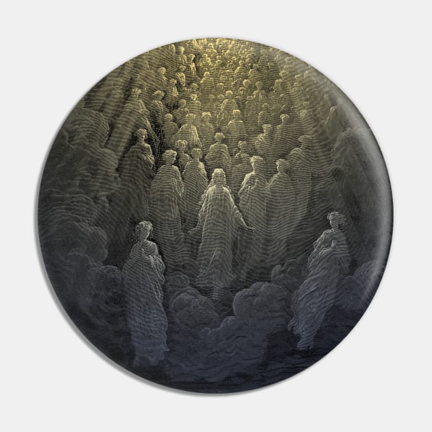High Resolution Gustave Doré Illustration The Glowing Souls Tinted Pin by tiokvadrat