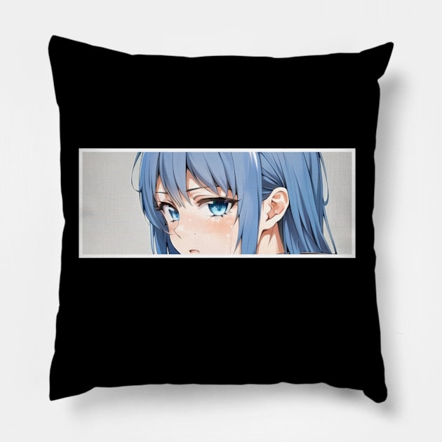 Pair Of Sad Anime Eyes Pillow by AnimeVision