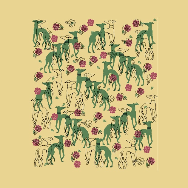 Greyhounds and Roses by bubbsnugg