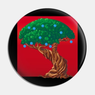 Tree of Life on Red Background Pin