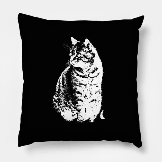 Vigilant Cat Pillow by Yvonne