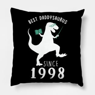 Best Dad 1998 T-Shirt DaddySaurus Since 1998 Daddy Teacher Gift Pillow