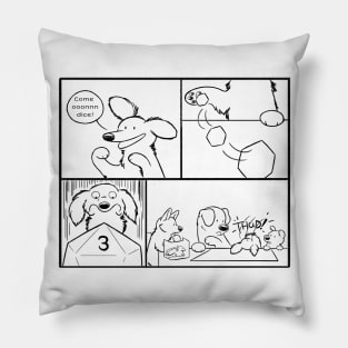 Come Ooonnn Dice! - Comic Panel Black and White Pillow