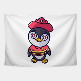 Little Penguin Firefighter Tapestry