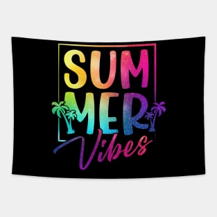 Summer Vibes, Glitter Beach, Tropical Sunset, Retro Summer Tapestry