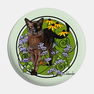 Burmese Cat with Rudbeckia Pin