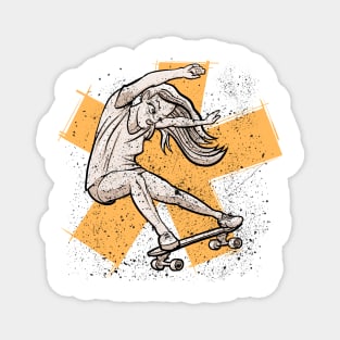 Surf skate girl Magnet