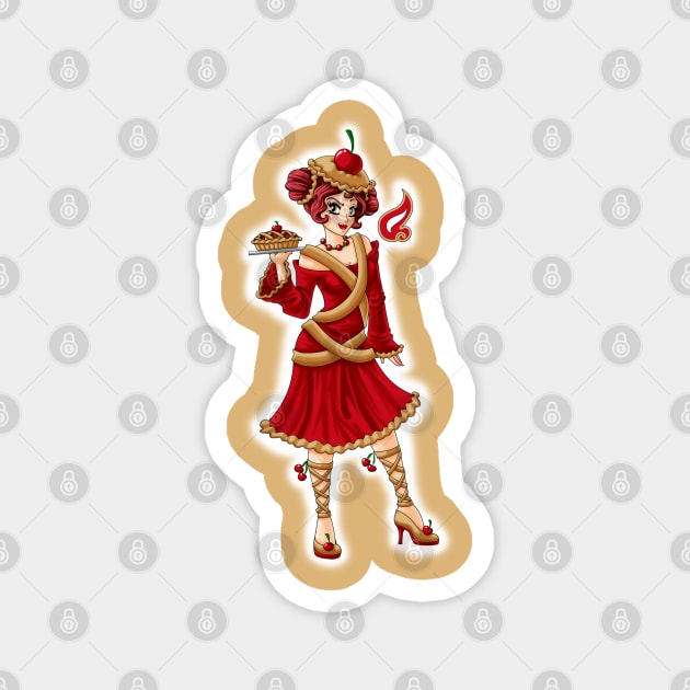 Cherry Pie - Sweet Fairies Magnet by Louisalulu Arts