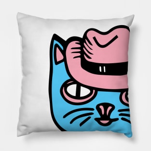 Cat in transgender pride colors Pillow