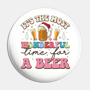It's the Most Wonderful Time For A Beer Funny X-Mas Pin