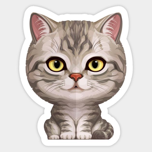 Silver Tabby Cat Tabby Cat Pegatina Teepublic Mx