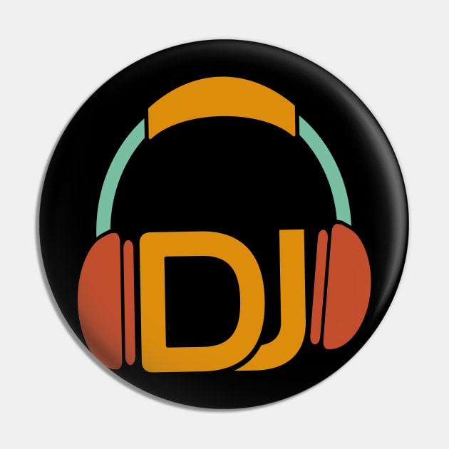 DJ retro icon flat classic vintage Pin by Degiab