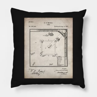 Baseball Patent - Sports Fan Softball Baseball Art - Antique Pillow