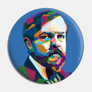 Abstract Pop Art Claude Debussy in WPAP Pin