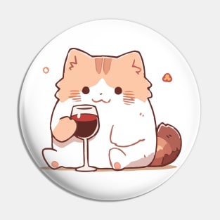 Cat Wine Pin