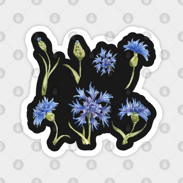 set of blu flowers Magnet by lisenok