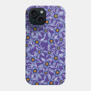 Bluish Columbine Pattern Phone Case