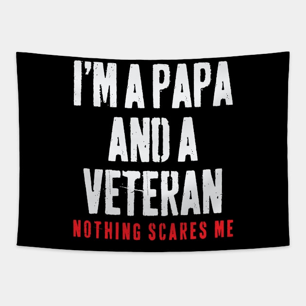 Papa Veteran Father Father's Day Tapestry by CreativeGiftShop