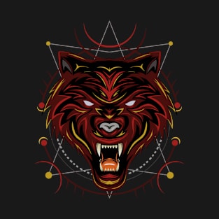 angry wolves face T-Shirt