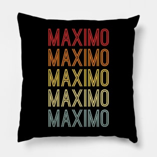 Maximo Name Vintage Retro Pattern Pillow