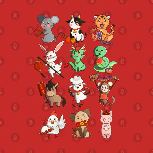 Lunar New Year Zodiac Animals by Griffywings
