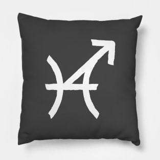 Pisces and Sagittarius Double Zodiac Horoscope Signs (White) Pillow