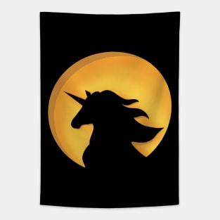 Windswept Unicorn Silhouette Tapestry