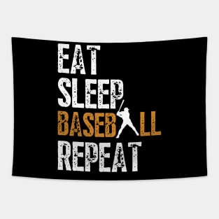 Eat Sleep Baseball Repeat, Funny Baseball Players Kids Boys Tapestry