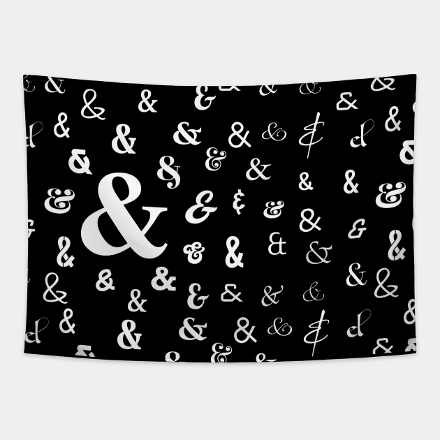 All the Ampersands! - white font Tapestry by Kinhost Pluralwear
