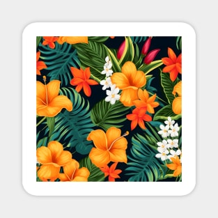 Tropical Flowers Pattern 2 Magnet