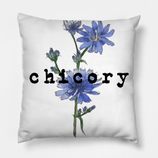 Vintage Florals Retro Chicory Flower Pillow