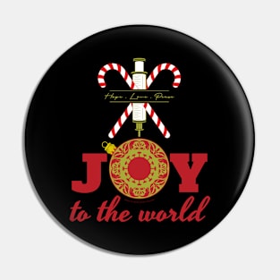 Joy to the world. Red. Pin