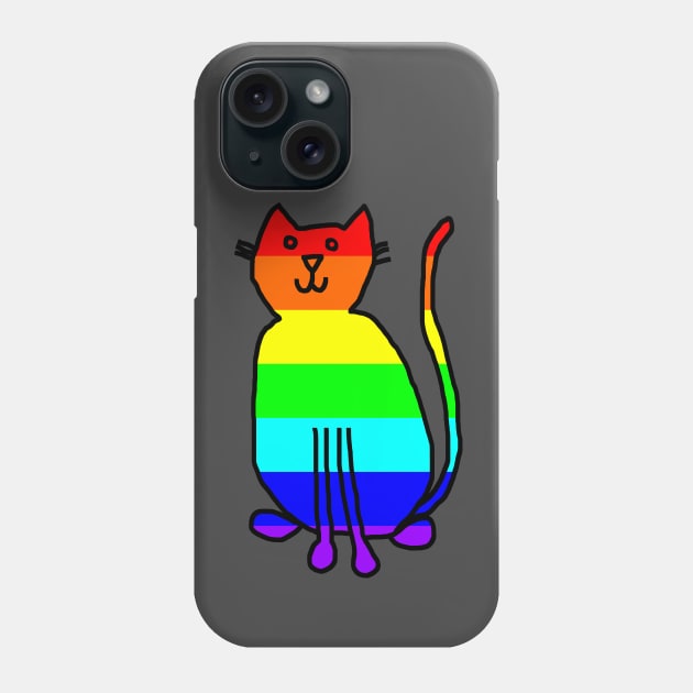 Cat Rainbow Phone Case by ellenhenryart