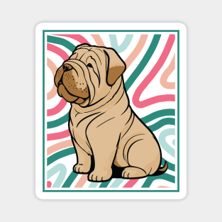 Colorful and Cute Shar Pei Puppy EG Magnet