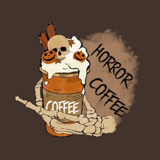 Horror Coffee Halloween Design T-Shirt