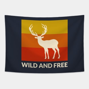 Wild and Free Retro Deer Tapestry