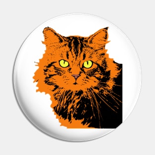 Cat orange white Pin