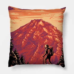 Hiking Landscape  Hiking tshirt Pillow