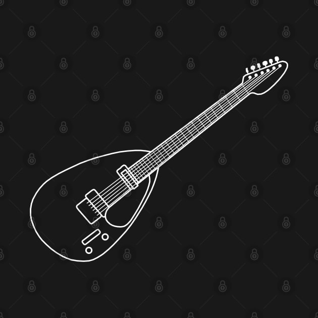 Classic Vox Mark VI Teardrop guitar outline graphic by soitwouldseem