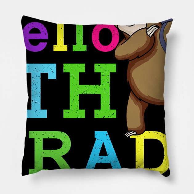 Sloth Hello 7th Grade Teachers Kids Back to school Gifts Pillow by kateeleone97023