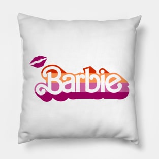 Lipstick Lesbian Flag Barbie! Pillow