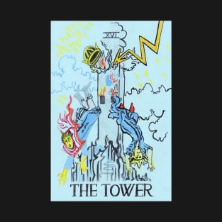 The Tower tarot card drawing T-Shirt