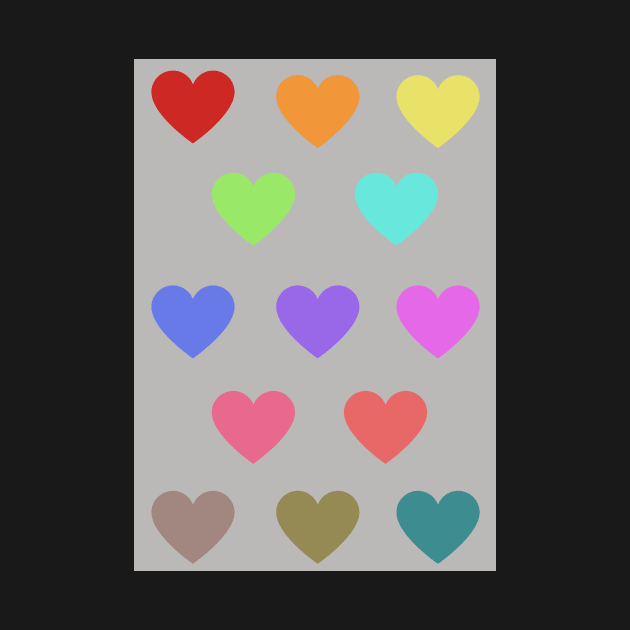 Colourful hearts pattern by LukjanovArt