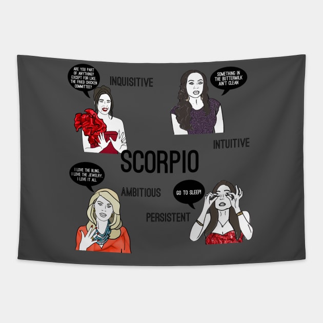 Scorpio- Bravostrology series Tapestry by Katsillustration