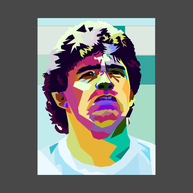Diego Maradona WPAP with Background by Rumah Animaton