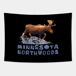 Minnesota Northwoods Outdoors Resort Vacation Moose Tapestry