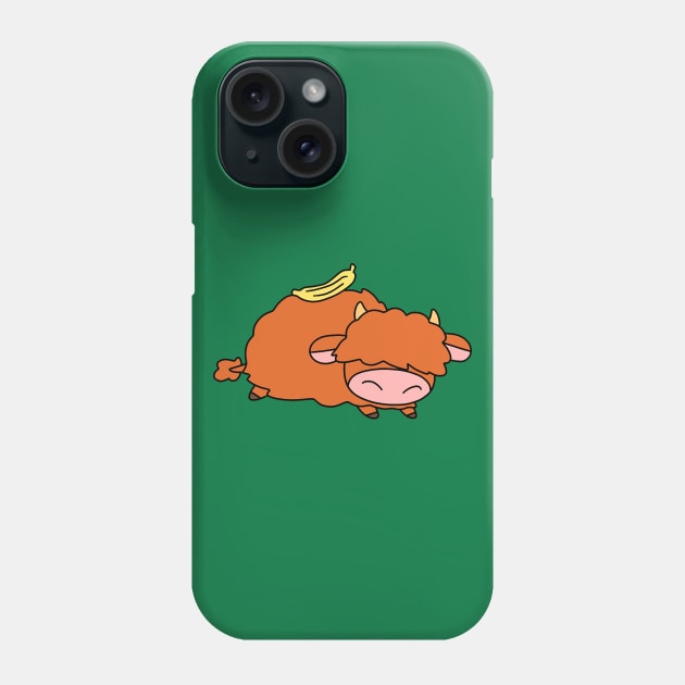 Banana Highland Cow Phone Case by saradaboru